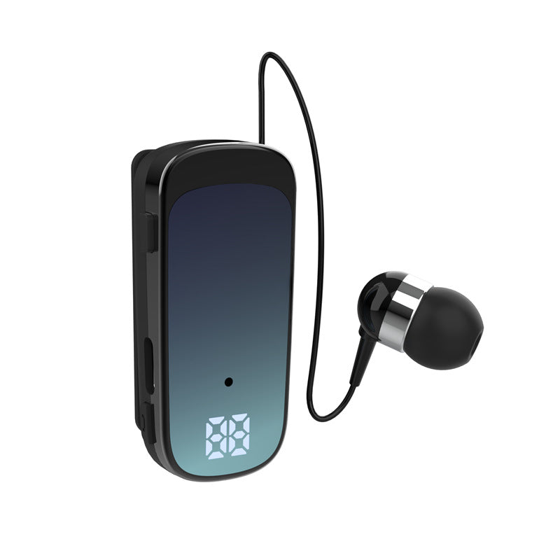 Retractable Clip-On Bluetooth Earphone for Hands-Free Calls