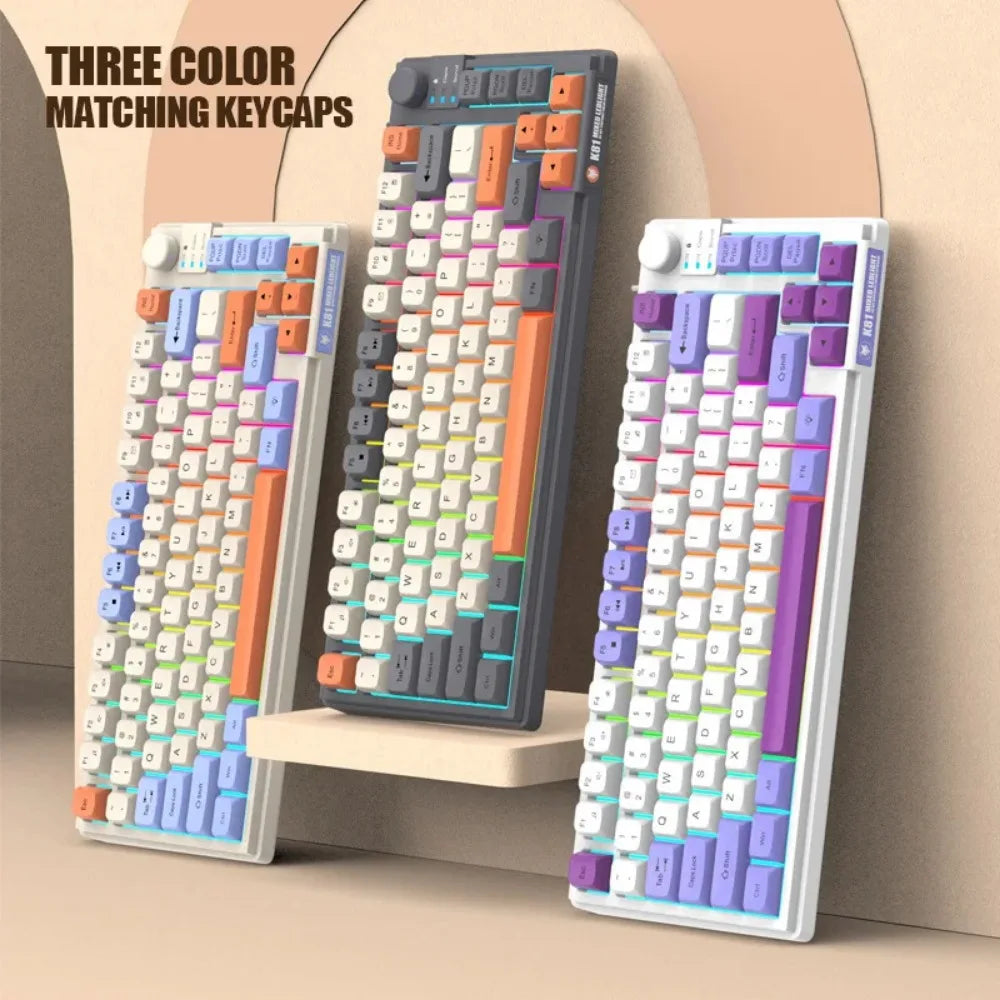 Compact 81-Key RGB Gaming Keyboard with Matching Keycaps
