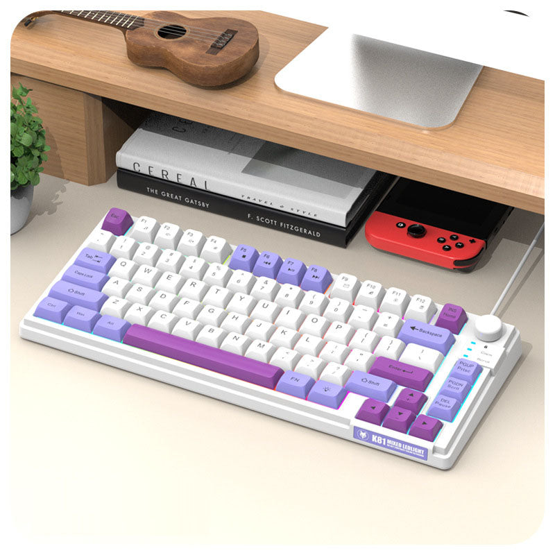 Compact 81-Key RGB Gaming Keyboard with Matching Keycaps