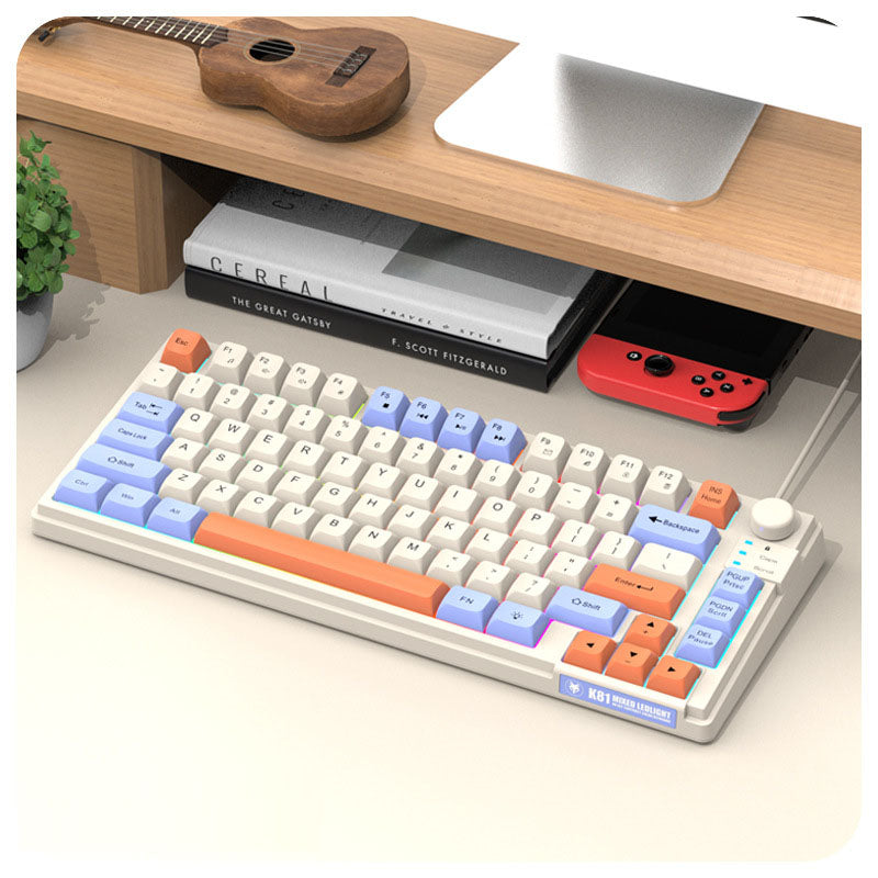 Compact 81-Key RGB Gaming Keyboard with Matching Keycaps