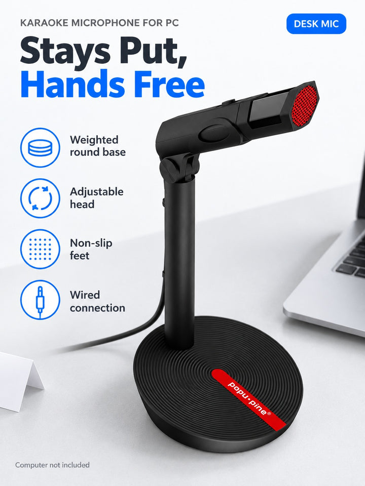 Karaoke Microphone for PC: Stable Desk Mic for Singing
