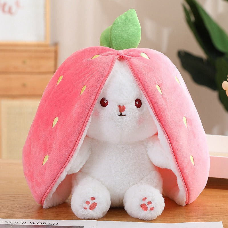 Transforming Fruit Bunny Plush Toy for Cute Cuddles