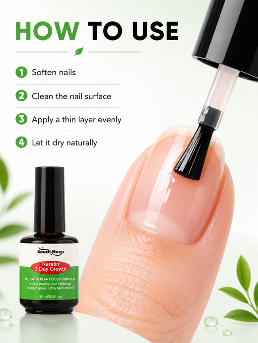 Keratin Nail Oil – Strengthen Nails, 3-Day Growth