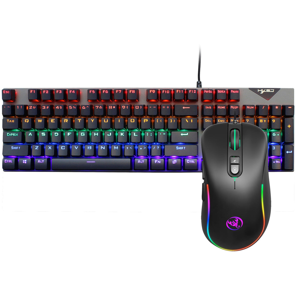 Wired RGB Mechanical Keyboard and Mouse Combo for Gaming