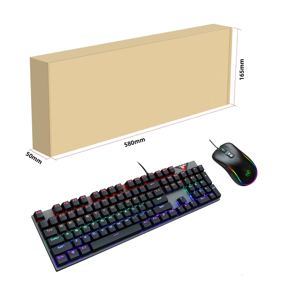Wired RGB Mechanical Keyboard and Mouse Combo for Gaming