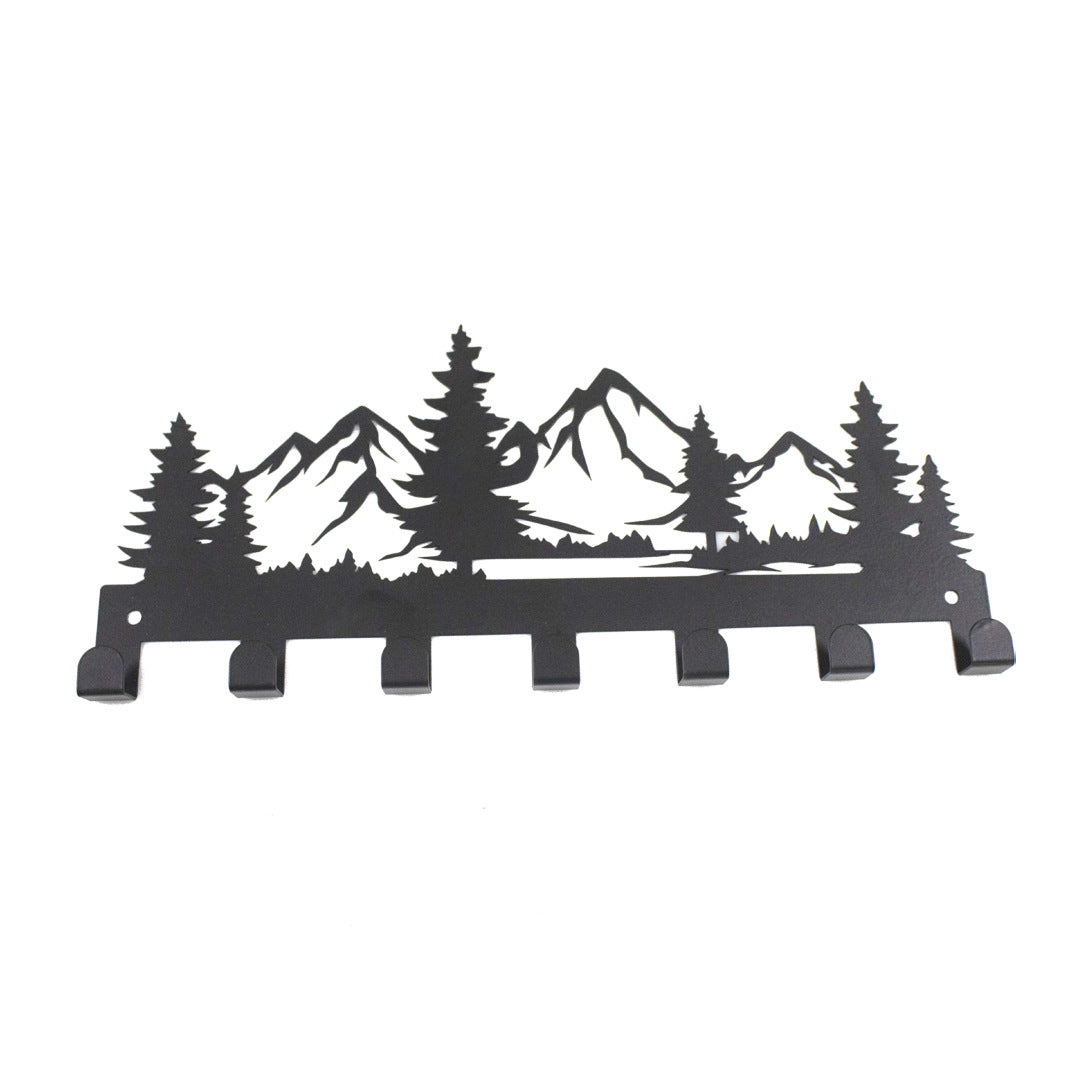 7-Hook Wall Rack for Rustic Entryway Storage Decor