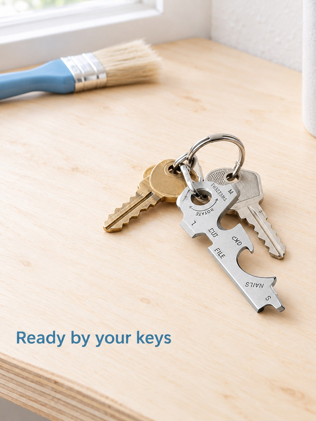 Keyring Multitool 8-in-1 Stainless Steel EDC Keychain