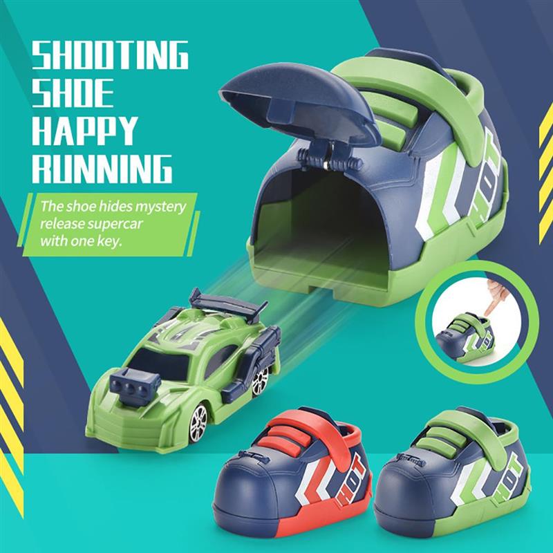 Kids Shoe Launcher Racing Car Toy – Battery-Free Fun