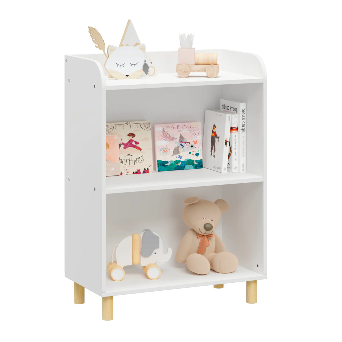 Kids 3-Tier Bookcase for Tidy Books and Toy Display