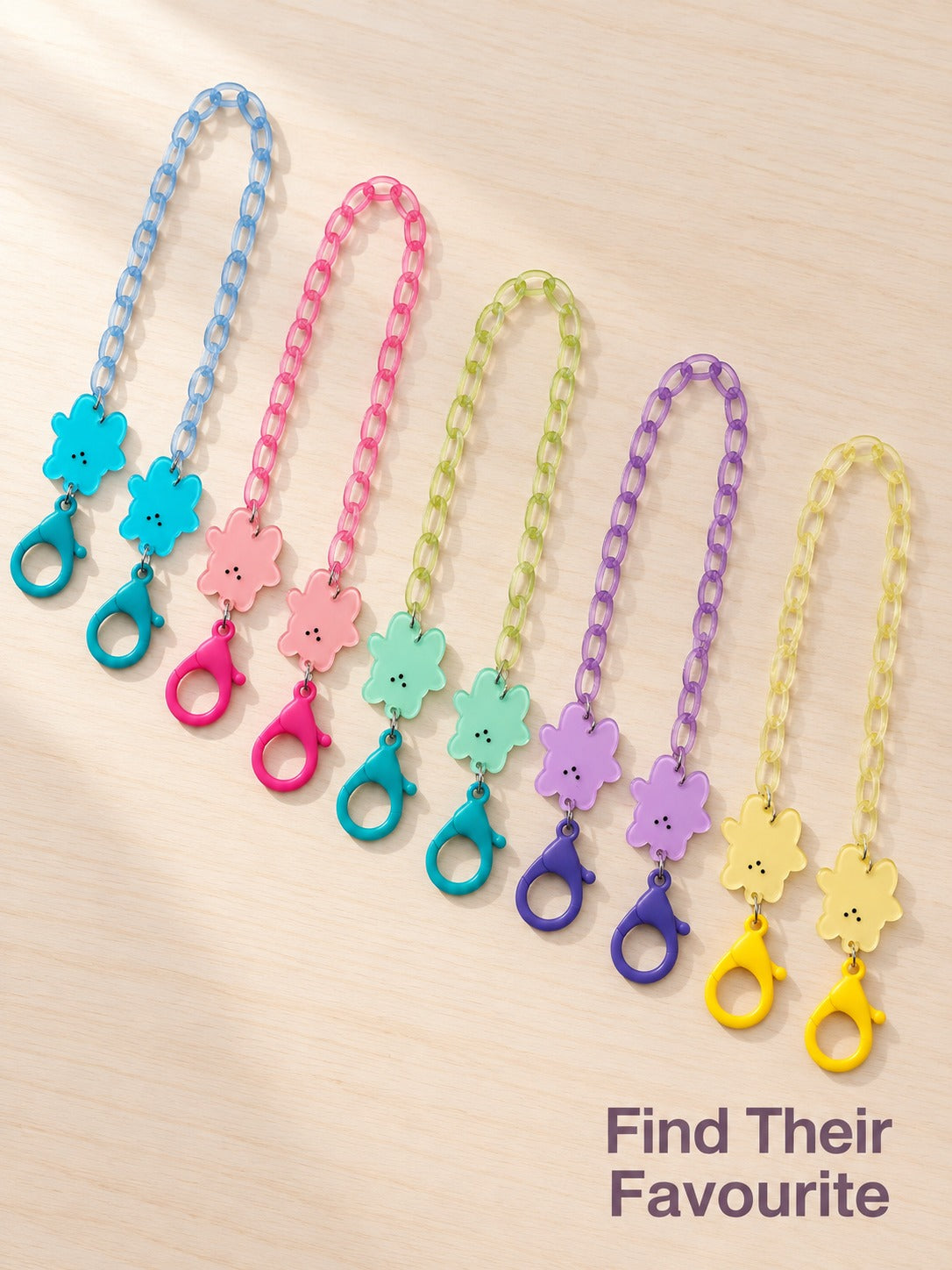 Kids Mask Chain with Bear Charm, Anti-Lost Lanyard