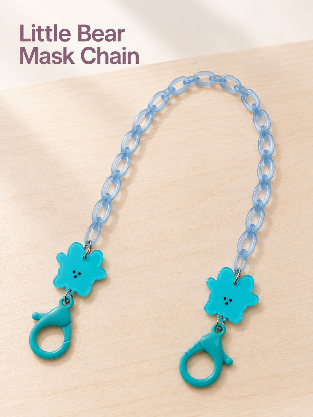 Kids Mask Chain with Bear Charm, Anti-Lost Lanyard