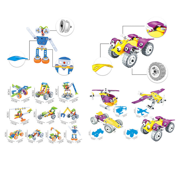 Kids Building Blocks STEM Set for Creative Vehicle Play