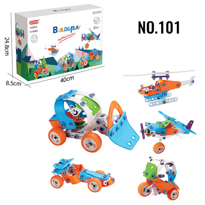 Kids Building Blocks STEM Set for Creative Vehicle Play