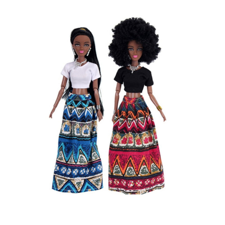 African Fashion Doll 30cm Jointed Outfit & Accessories