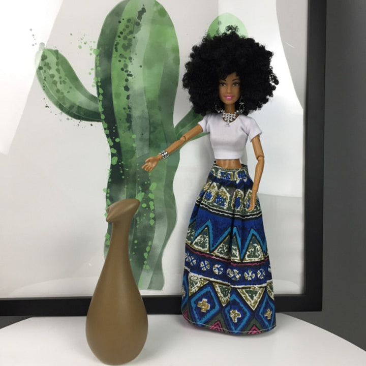 African Fashion Doll 30cm Jointed Outfit & Accessories