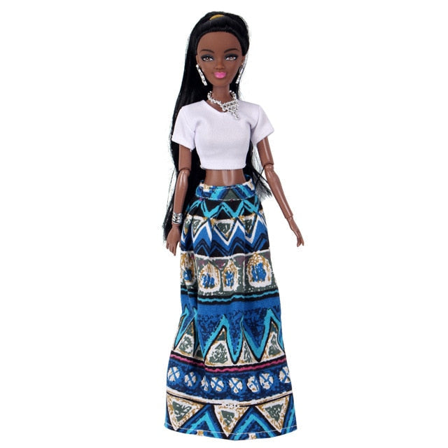 African Fashion Doll 30cm Jointed Outfit & Accessories
