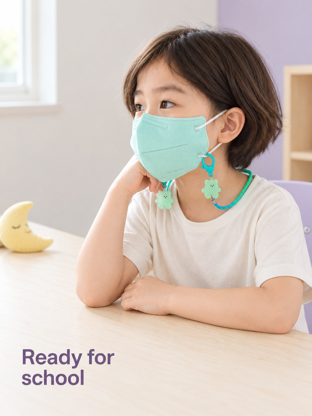 Kids Pastel Jelly Bear Mask Lanyard for School Days