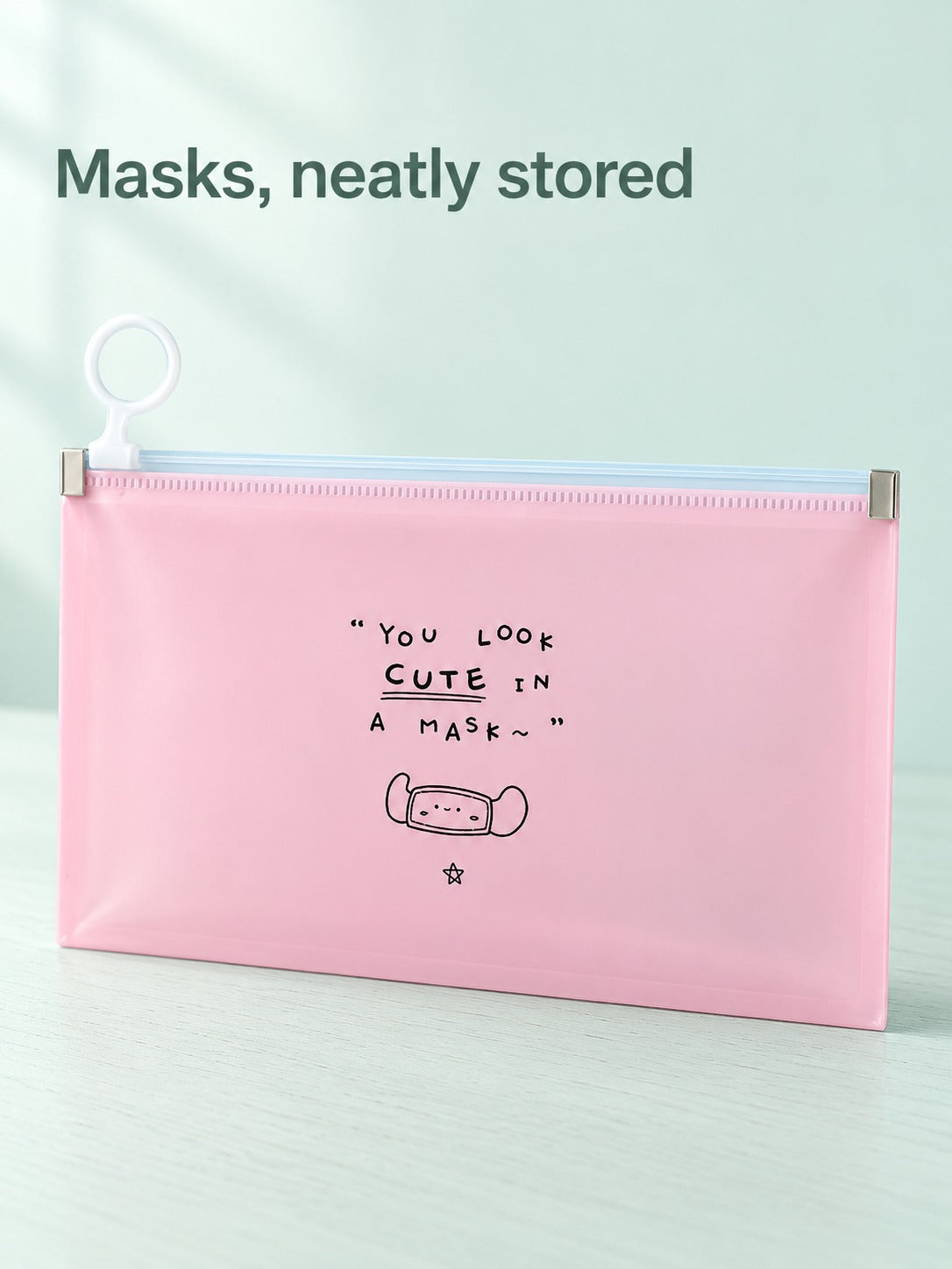 Kids Mask Storage Bag, Waterproof Sealed Zipper Pouch