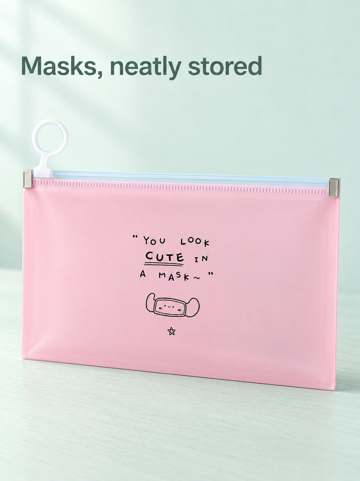 Kids Mask Storage Bag, Waterproof Sealed Zipper Pouch
