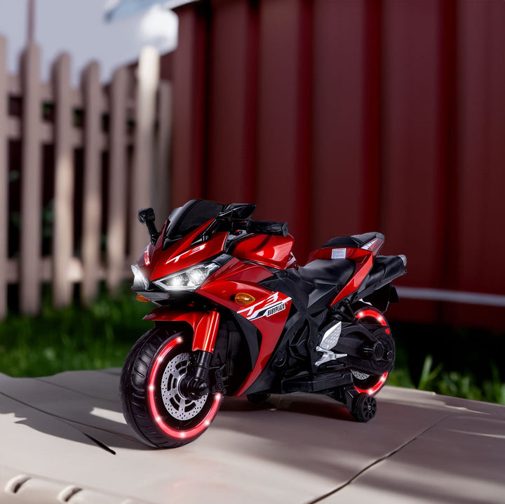 Kids 12V Ride-On Motorcycle With Stable Training Wheels