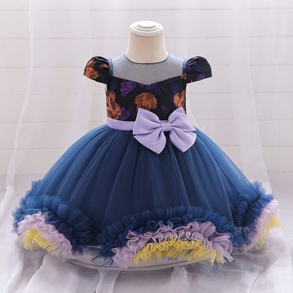 Kids Witch Princess Costume Dress With Colorful Tutu