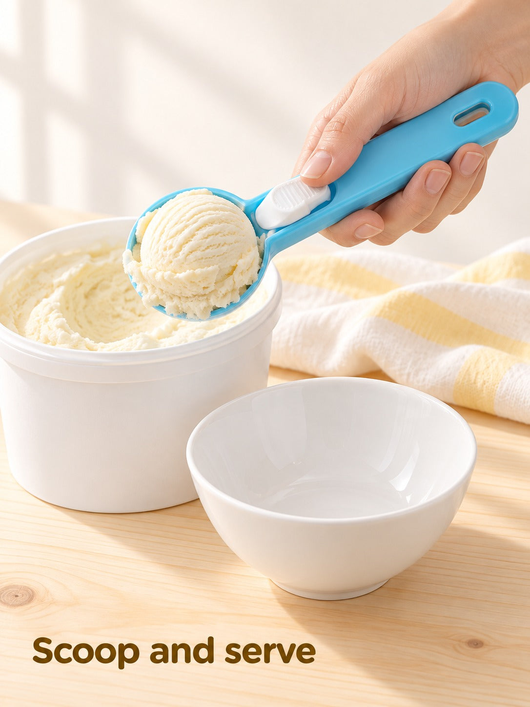 Kids' Plastic Ice Cream Scoop and Melon Baller Tool