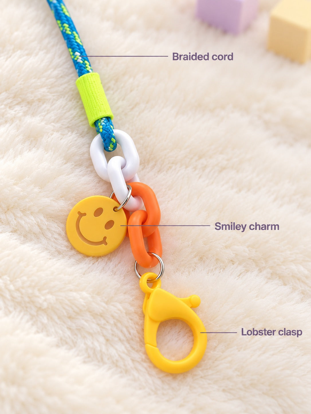 Kids Smiley Face Mask Lanyard and Glasses Chain Set