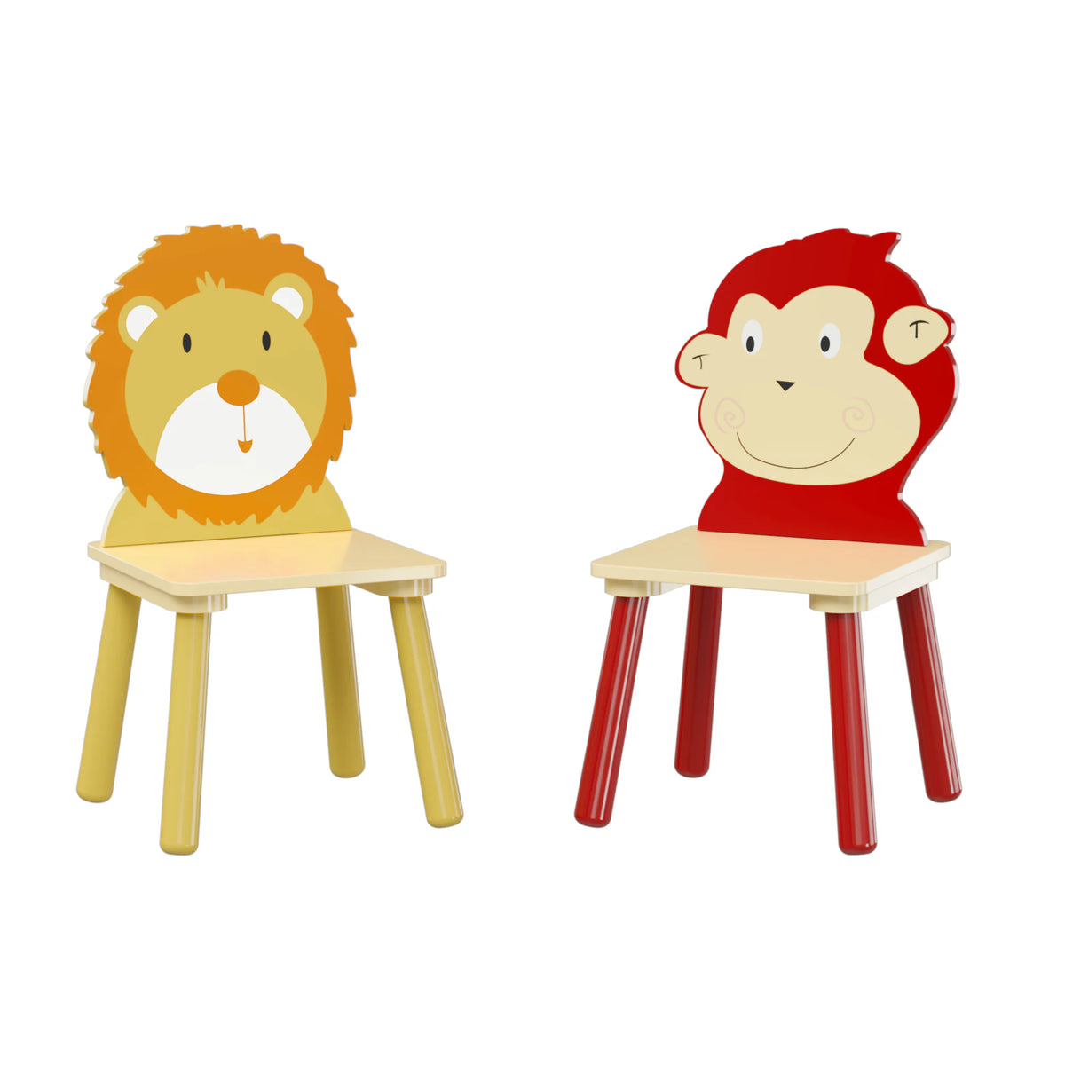 Toddler Table and Chair Set with Lion and Monkey Design