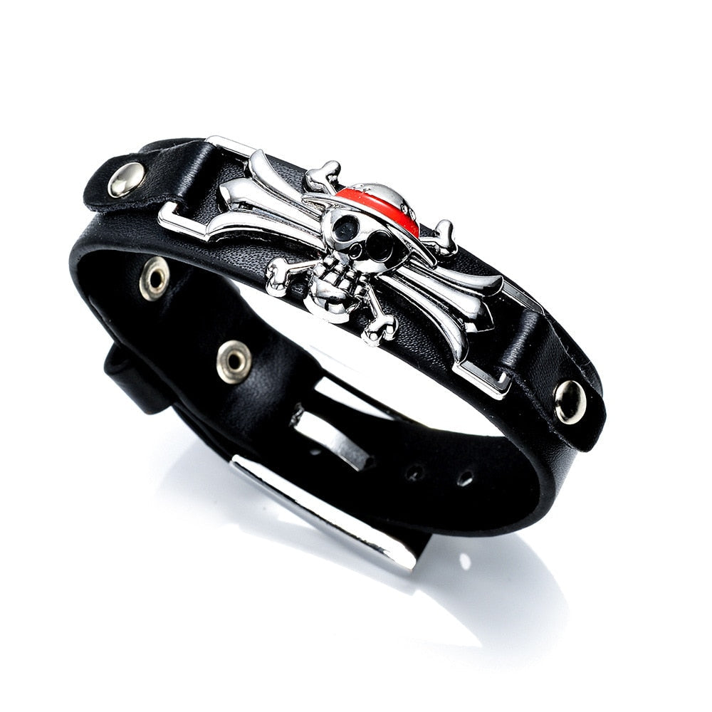 Anime Faux-Leather Wristband for Cosplay & Streetwear