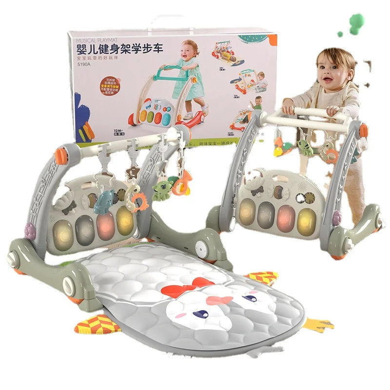 4-in-1 Baby Walker & Washable Musical Play Mat Set