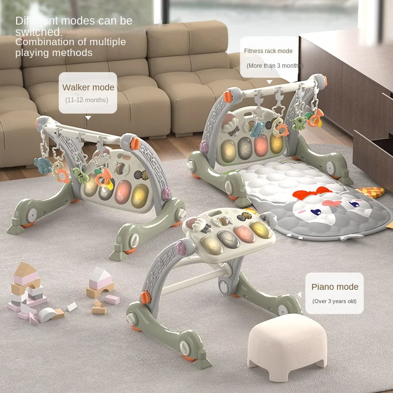 4-in-1 Baby Walker & Washable Musical Play Mat Set