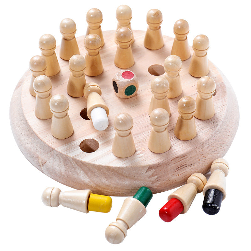 Wooden Memory Match Game for Screen-Free Learning Fun