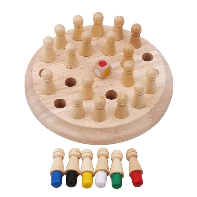 Wooden Memory Match Game for Screen-Free Learning Fun