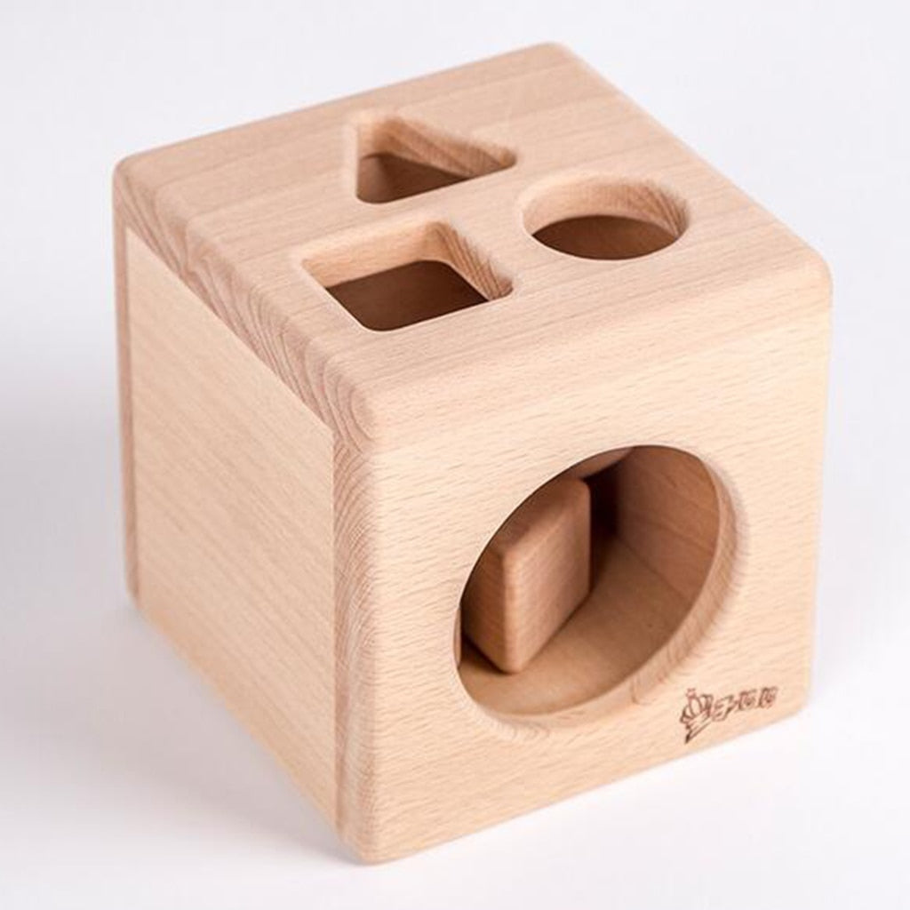 Wooden Shape Sorter Cube for Screen-Free Learning