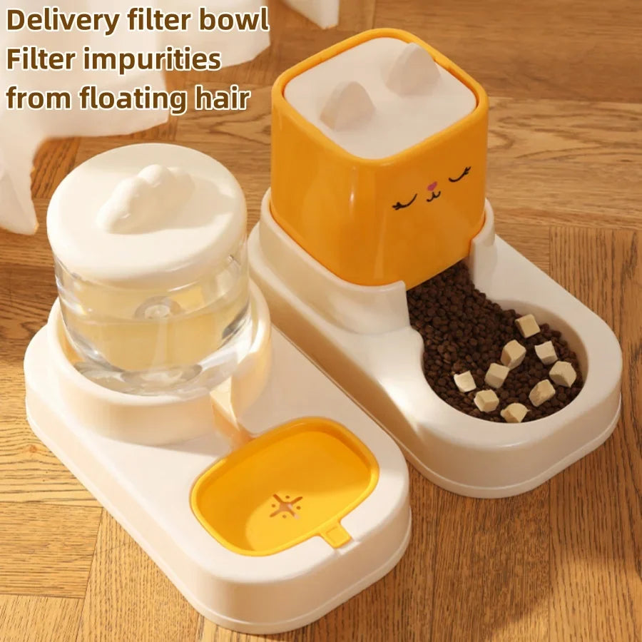 Cat Water Dispenser & Food Feeder for Tidy Meals