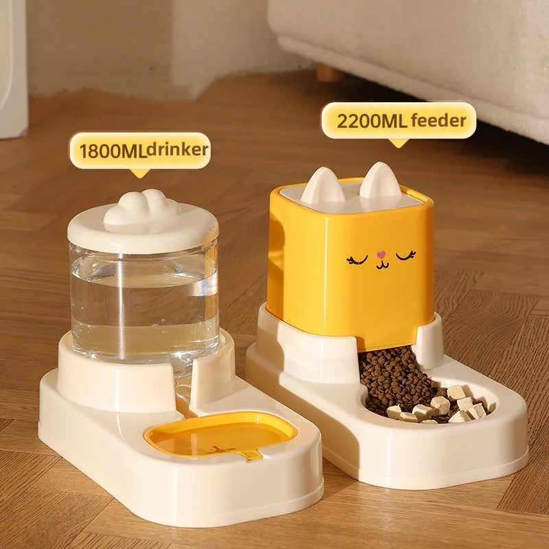 Cat Water Dispenser & Food Feeder for Tidy Meals
