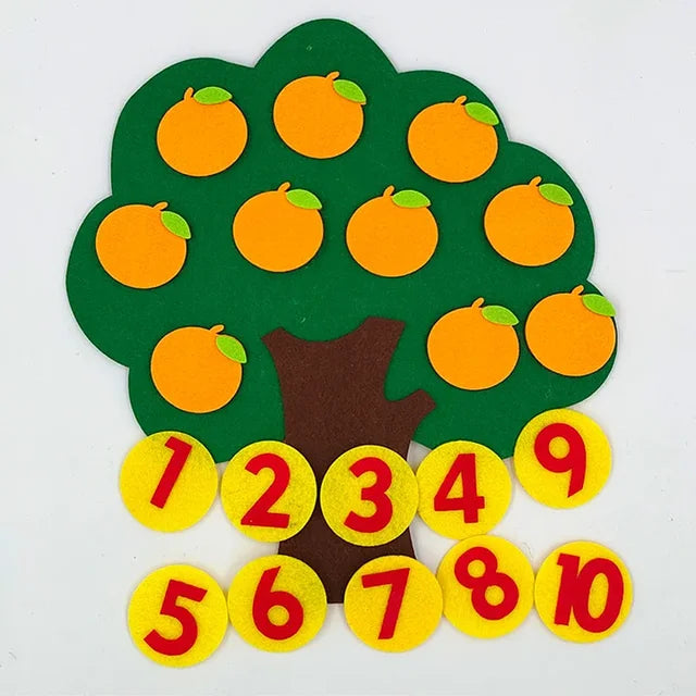 Felt Apple Tree Counting Toy for Early Math Learning