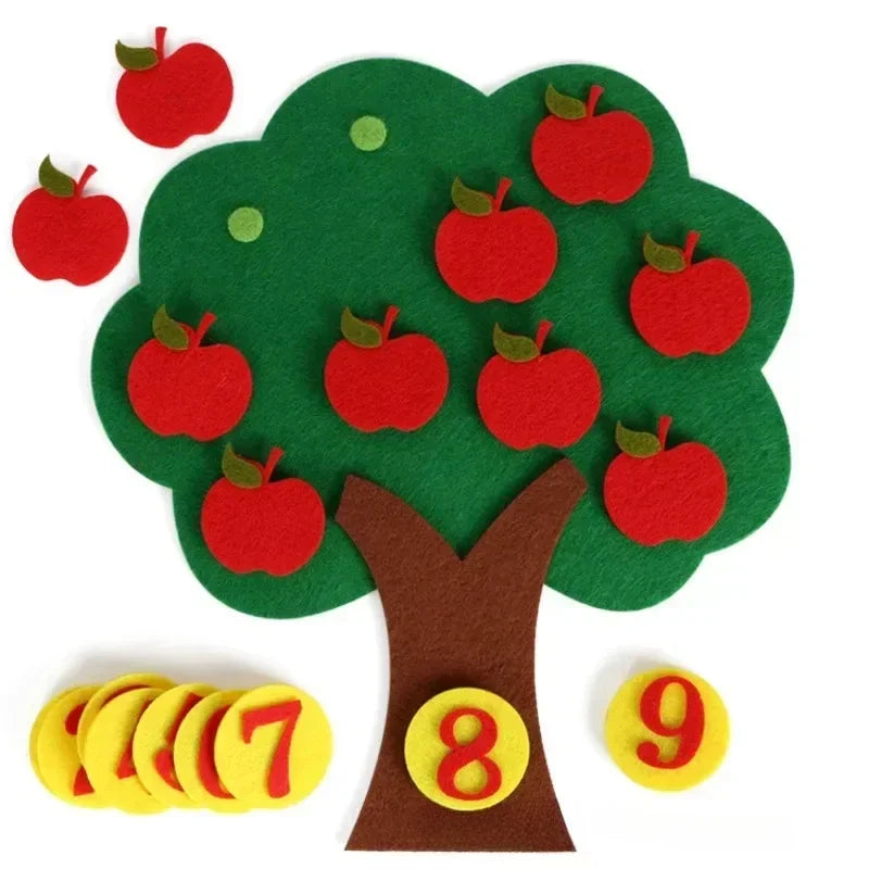Felt Apple Tree Counting Toy for Early Math Learning