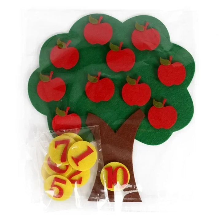 Felt Apple Tree Counting Toy for Early Math Learning