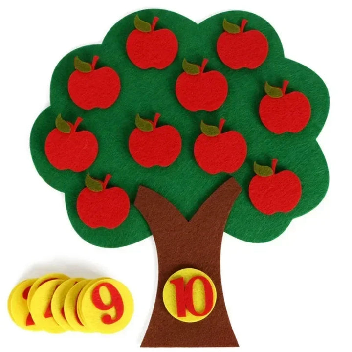 Felt Apple Tree Counting Toy for Early Math Learning