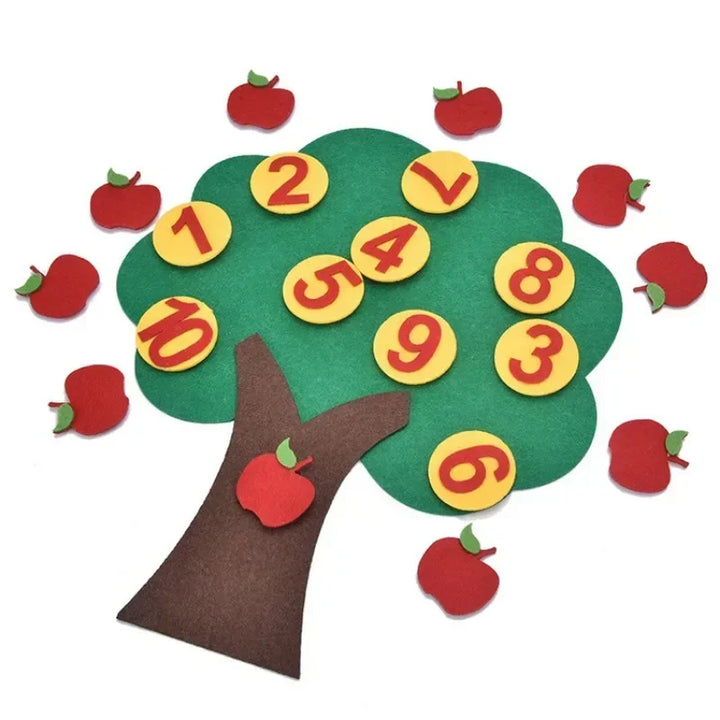 Felt Apple Tree Counting Toy for Early Math Learning