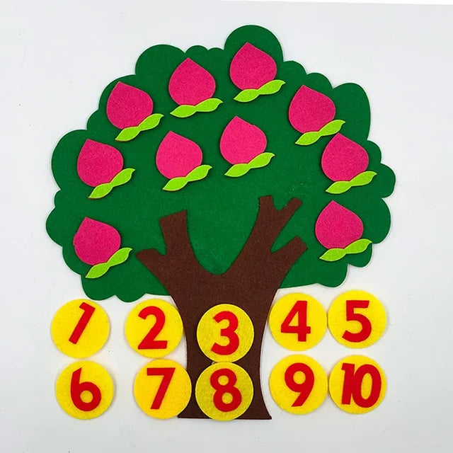 Felt Apple Tree Counting Toy for Early Math Learning