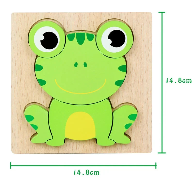 3D Wooden Animal Puzzles for Hands-On Early Learning