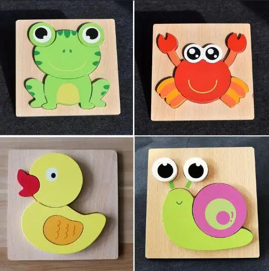 3D Wooden Animal Puzzles for Hands-On Early Learning