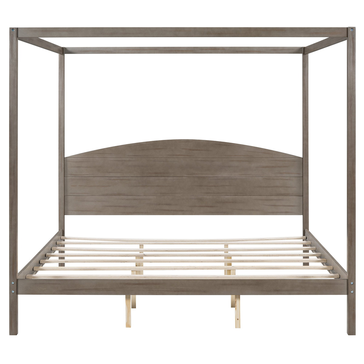 King Size Canopy Platform Bed with Arched Headboard