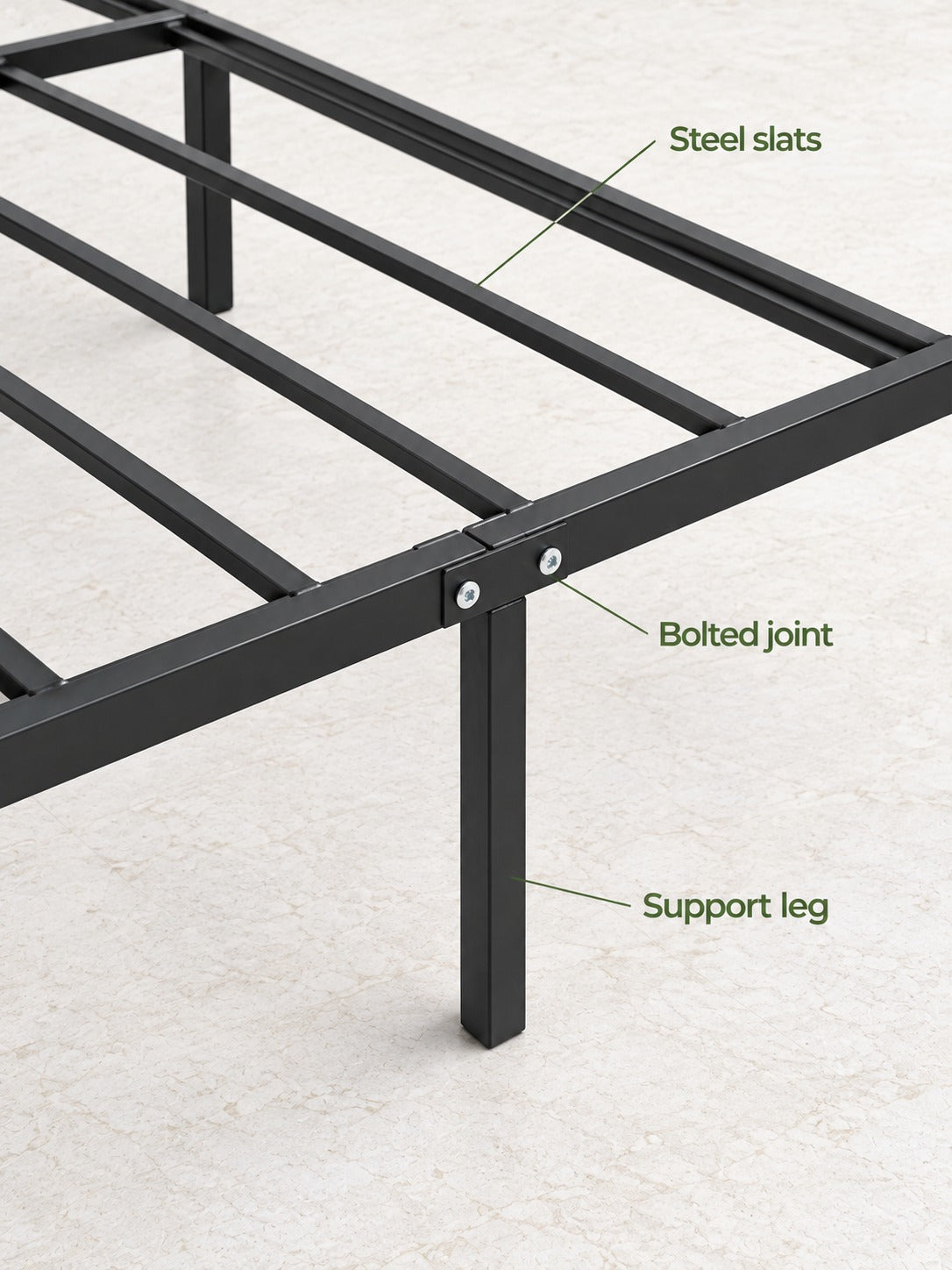 King Size Metal Bed Frame, 600 lb Steel Platform