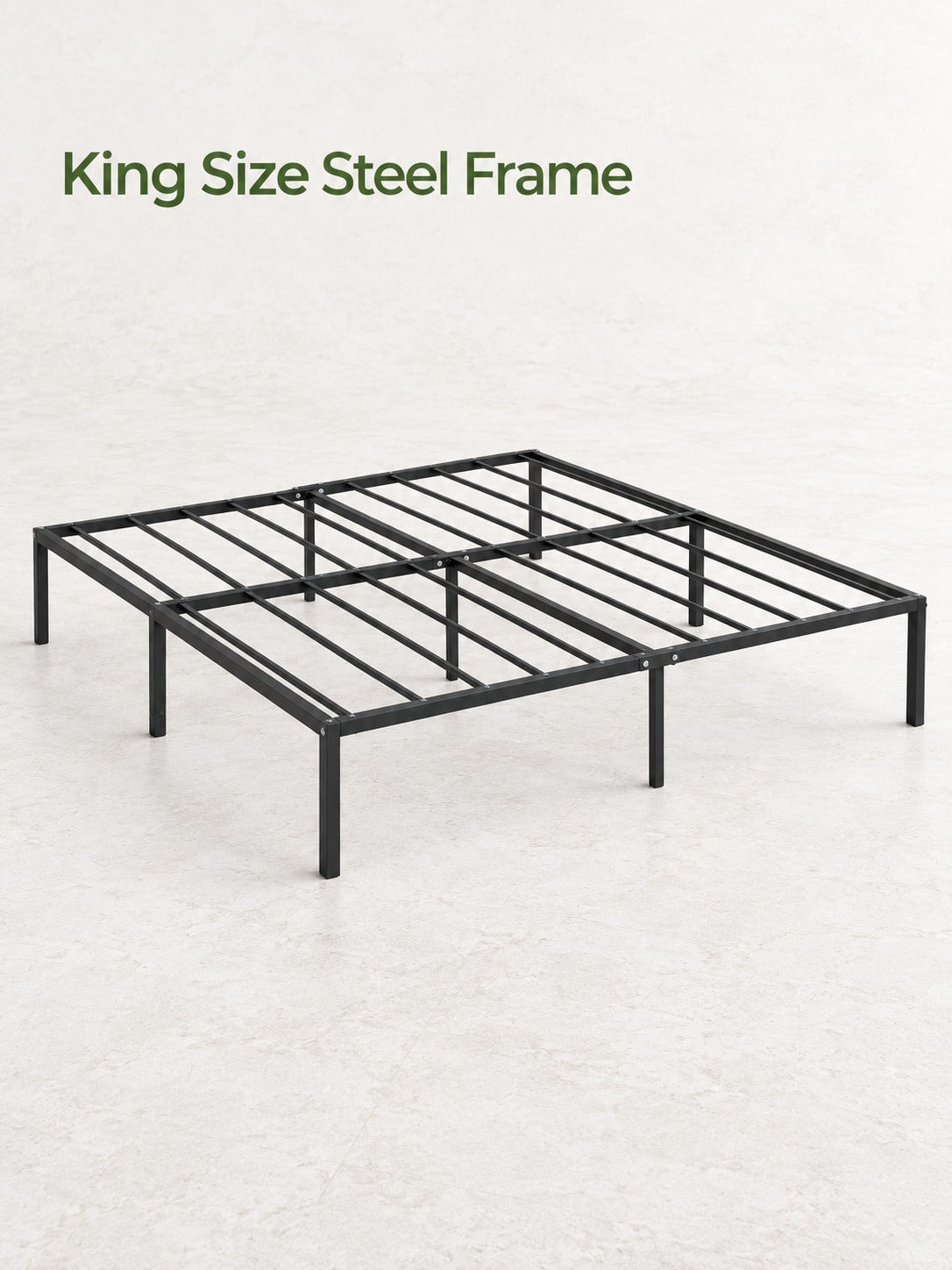 King Size Metal Bed Frame, 600 lb Steel Platform
