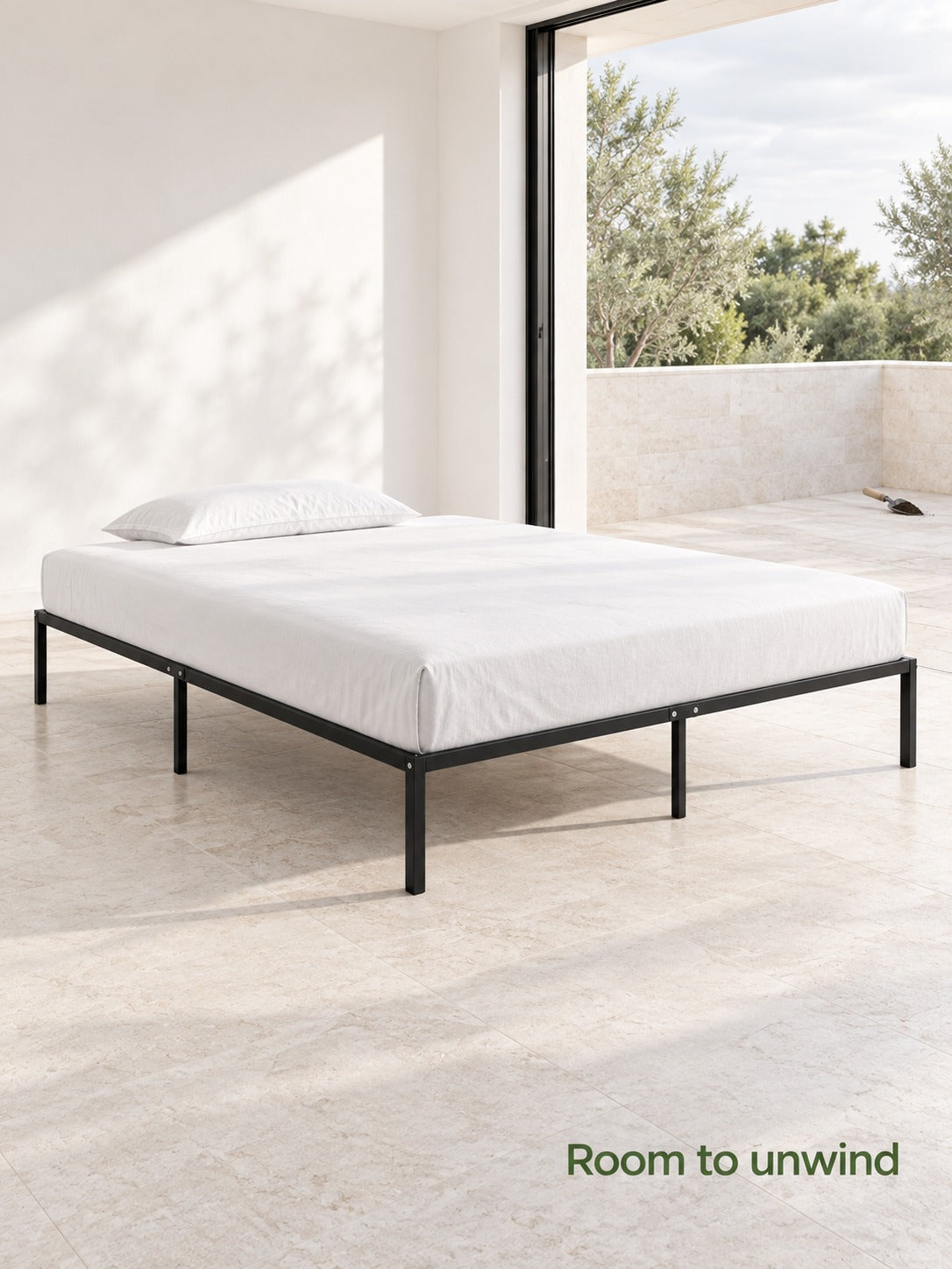 King Size Metal Bed Frame, 600 lb Steel Platform