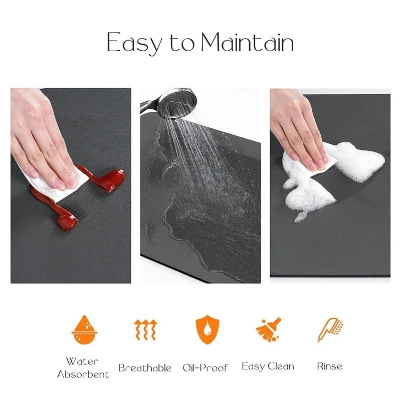 Kitchen Countertop Drying Mat for Spill-Free Prep