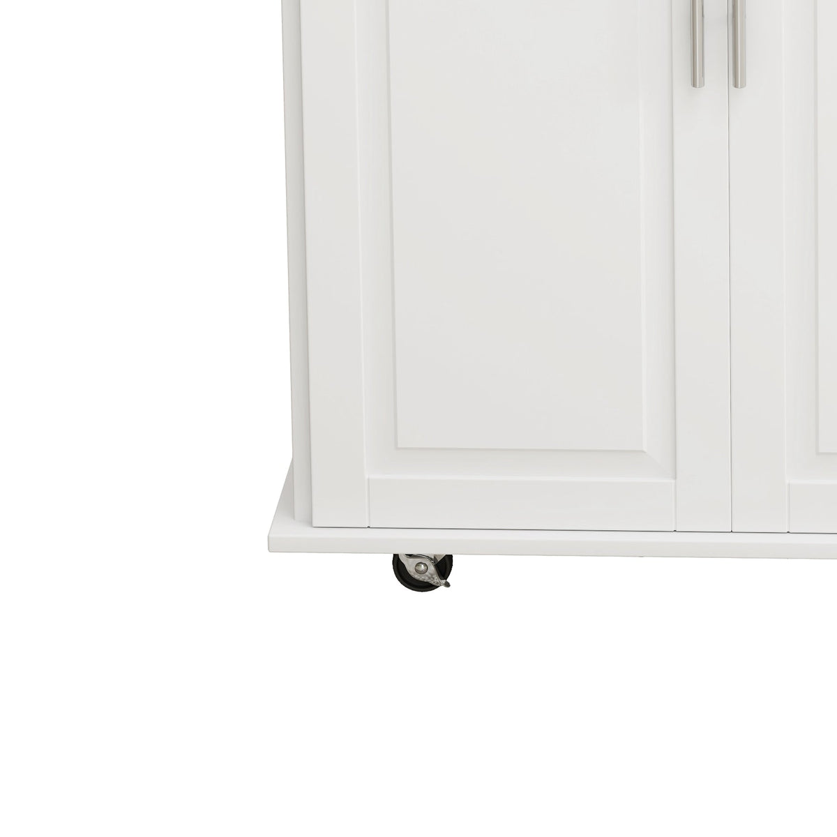 Rolling Kitchen Island Cart with Storage and Towel Bars